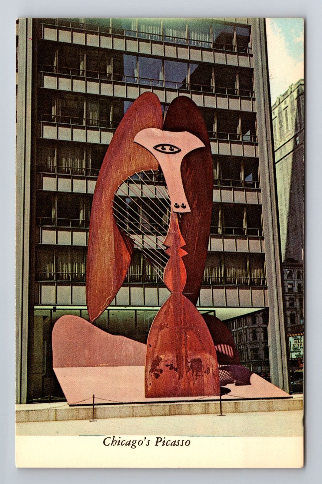 Chicago IL-Illinois, Chicago\'s Picasso, Civic Center Plaza, Vintage Postcard