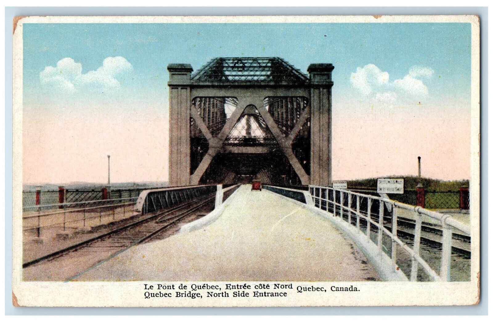 c1930\'s Le Pont De Quebec North Side Entrance Quebec Canada Postcard