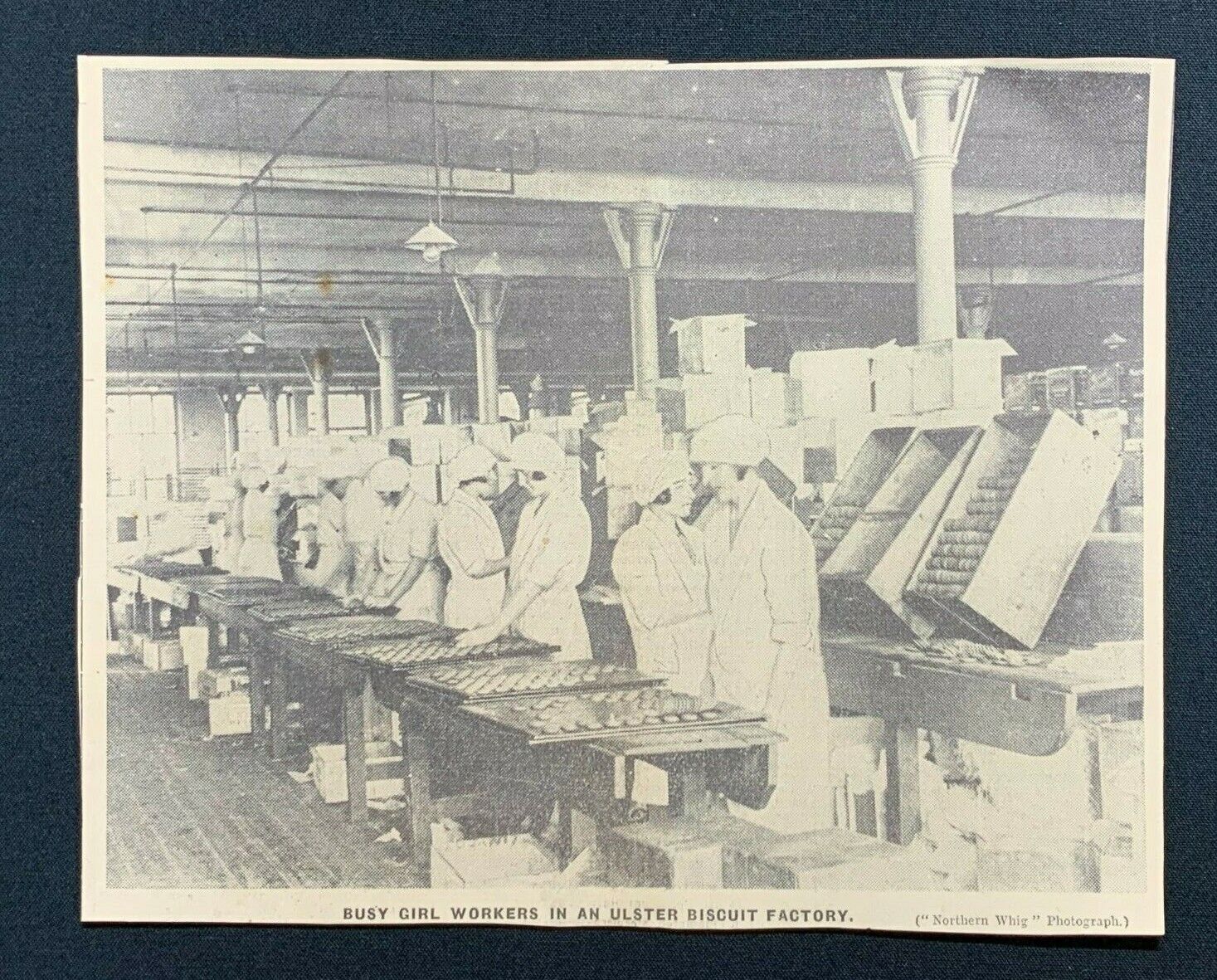1938 Newspaper Clipping BUSY GIRL WORKERS IN AN ULSTER BISCUIT FACTORY