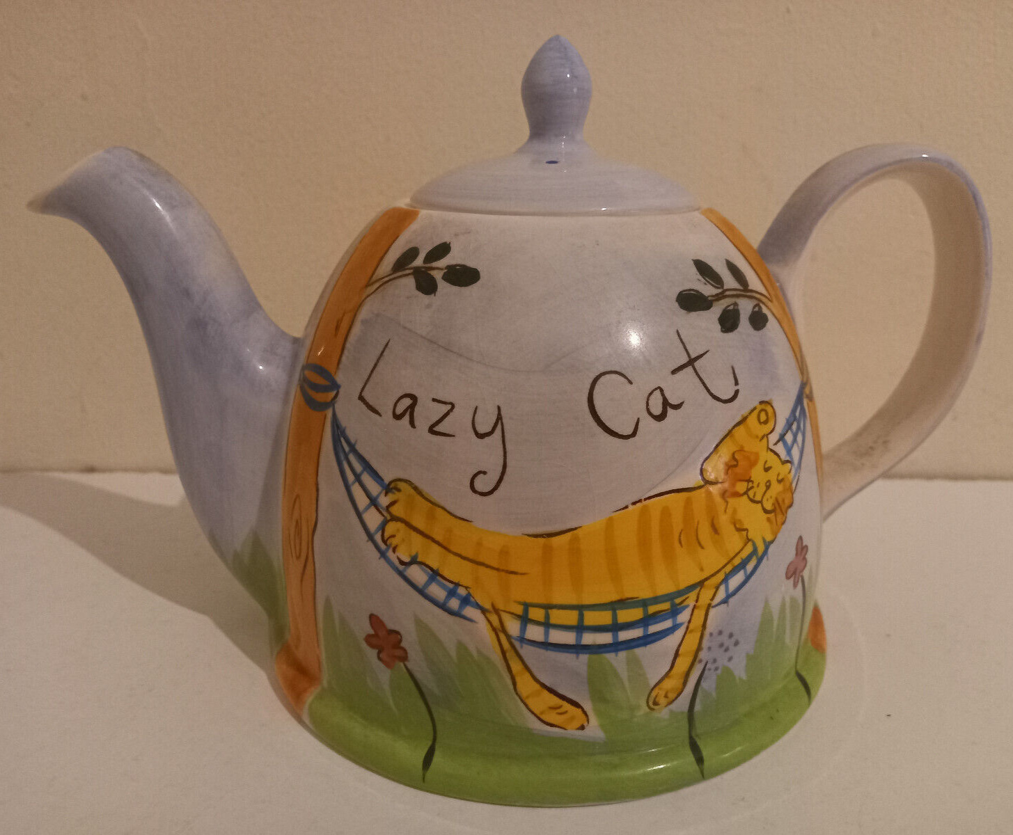 Beth for Whittard of Chelsea - Lazy Cat Teapot with Lid - Ceramic, Large