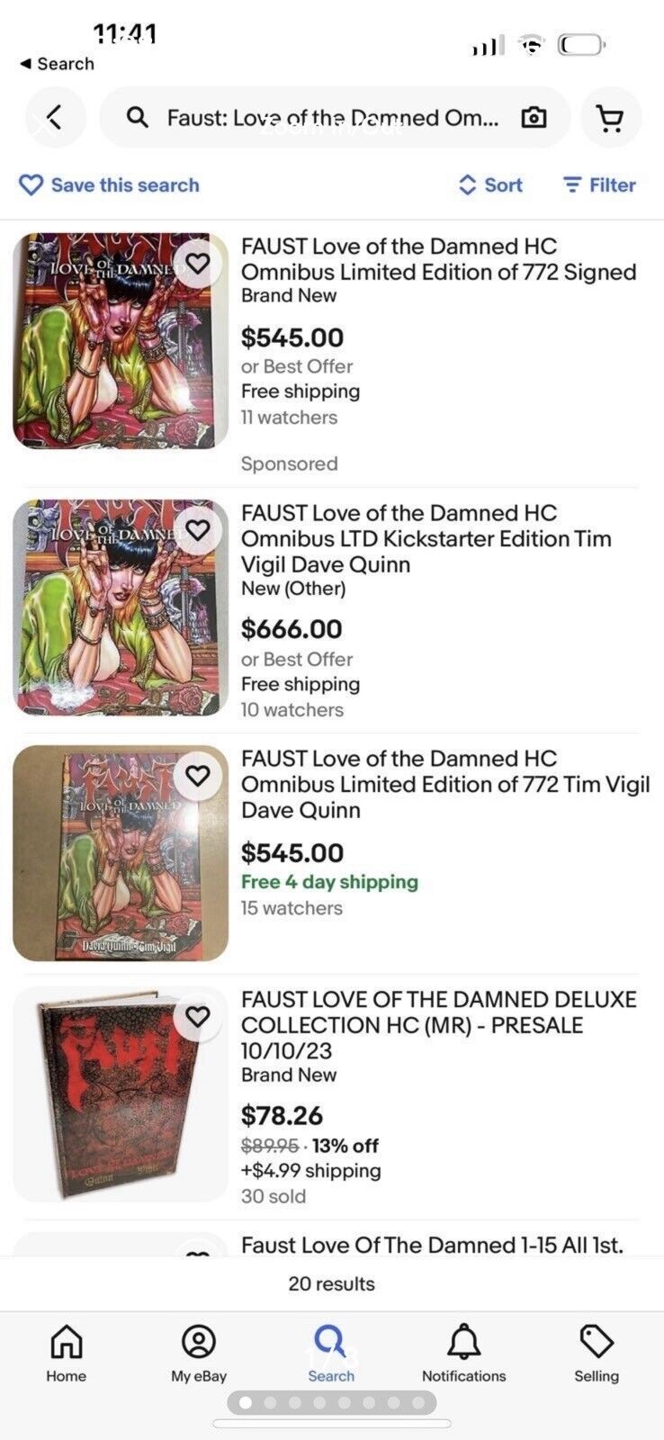 FAUST Love of the Damned HC Omnibus LTD Kickstarter Edition Tim Vigil New/Sealed