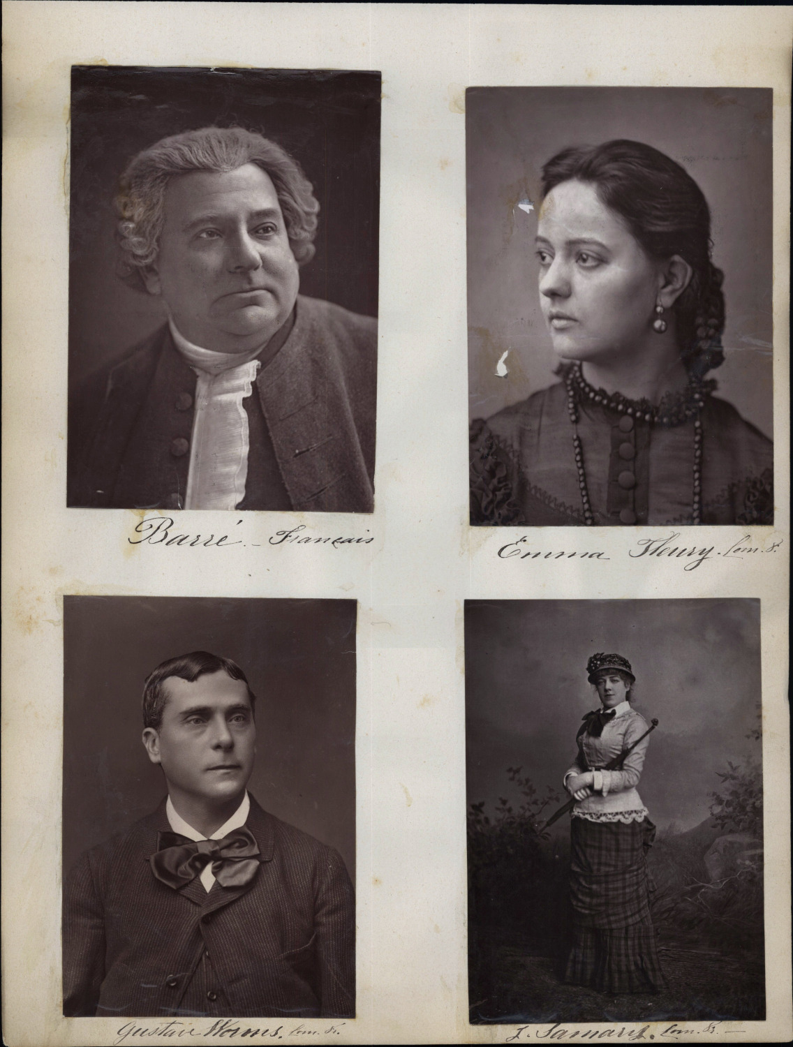 Vintage Nadar, Petit, Leopold Barré, Emma Fleury, Gustave Worms, Jeanne Samary w