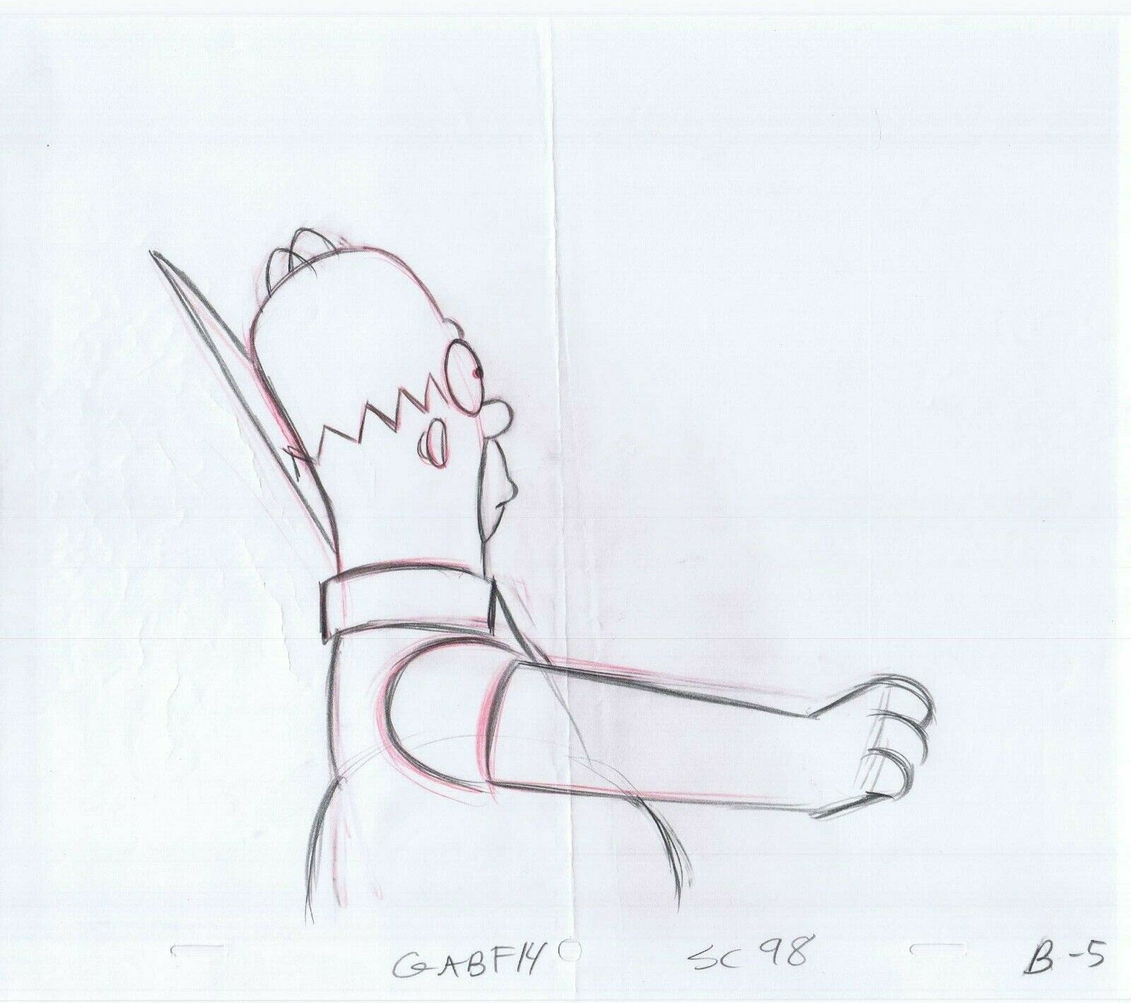 Simpsons Homer Original Art Animation Production Pencils GABF14 SC-98 B-5