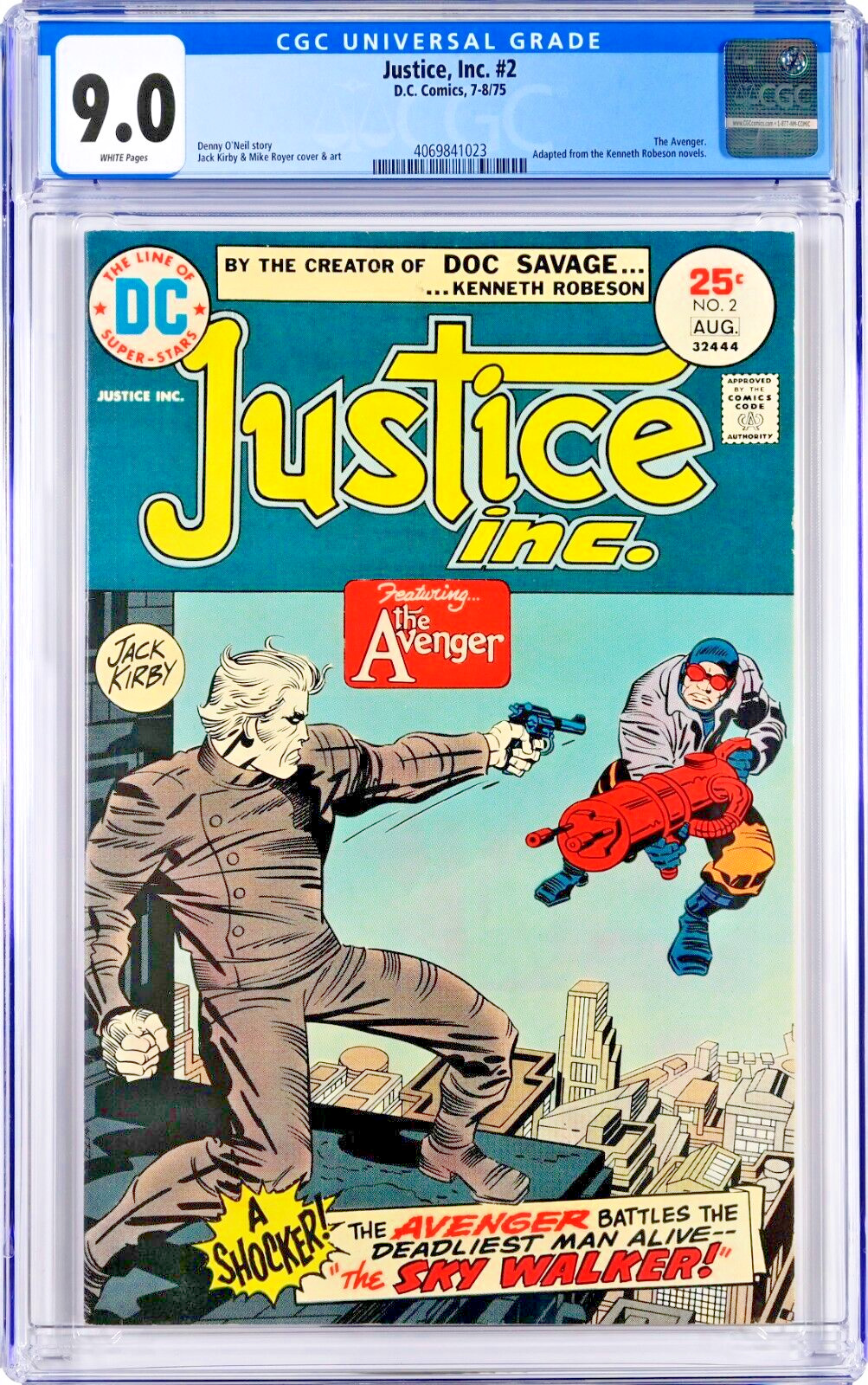 Justice, Inc. #2 CGC 9.0 (Aug 1975, DC) Jack Kirby Mike Royer Cover, The Avenger