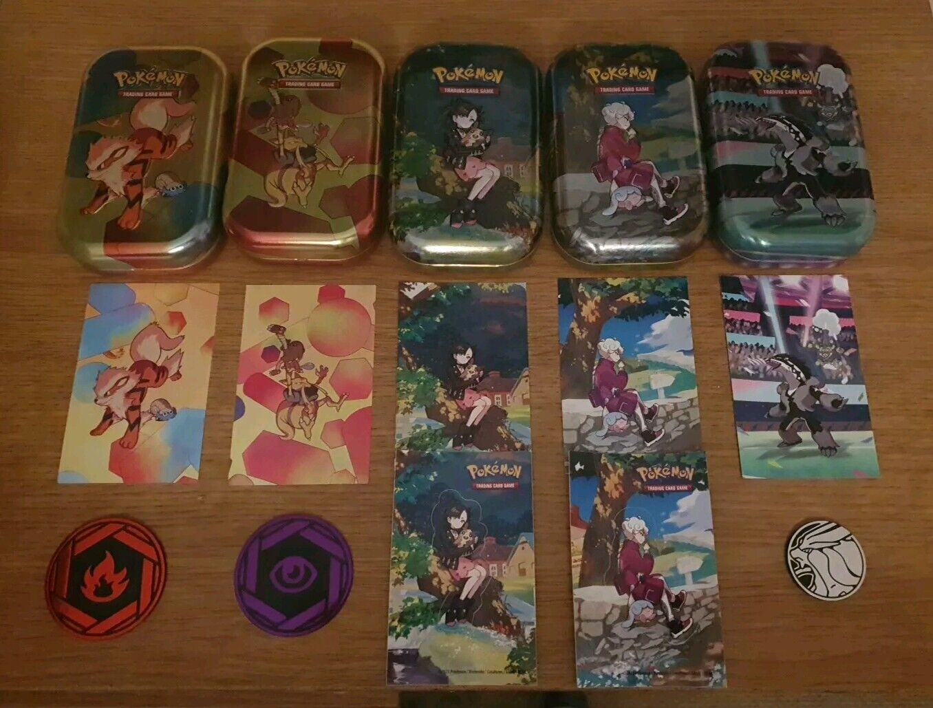 Pokemon TCG Assortment of 5 Mini Tins - Inc. Sticker, Art Card, Coins (No Packs)