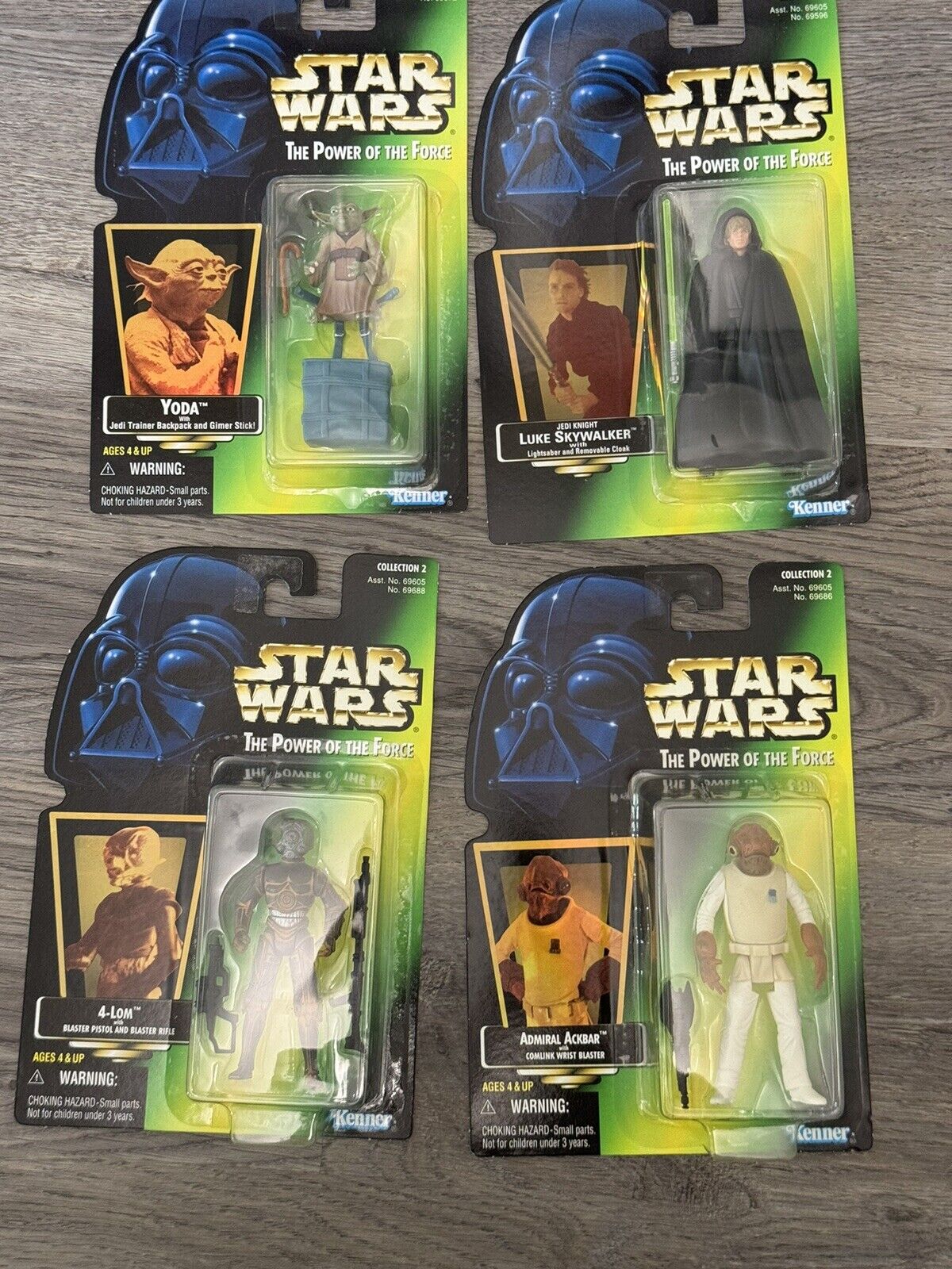Star Wars Set of 4 1997 POTF Collection 2 Yoda Luke Skywalker Admiral Ackbar New