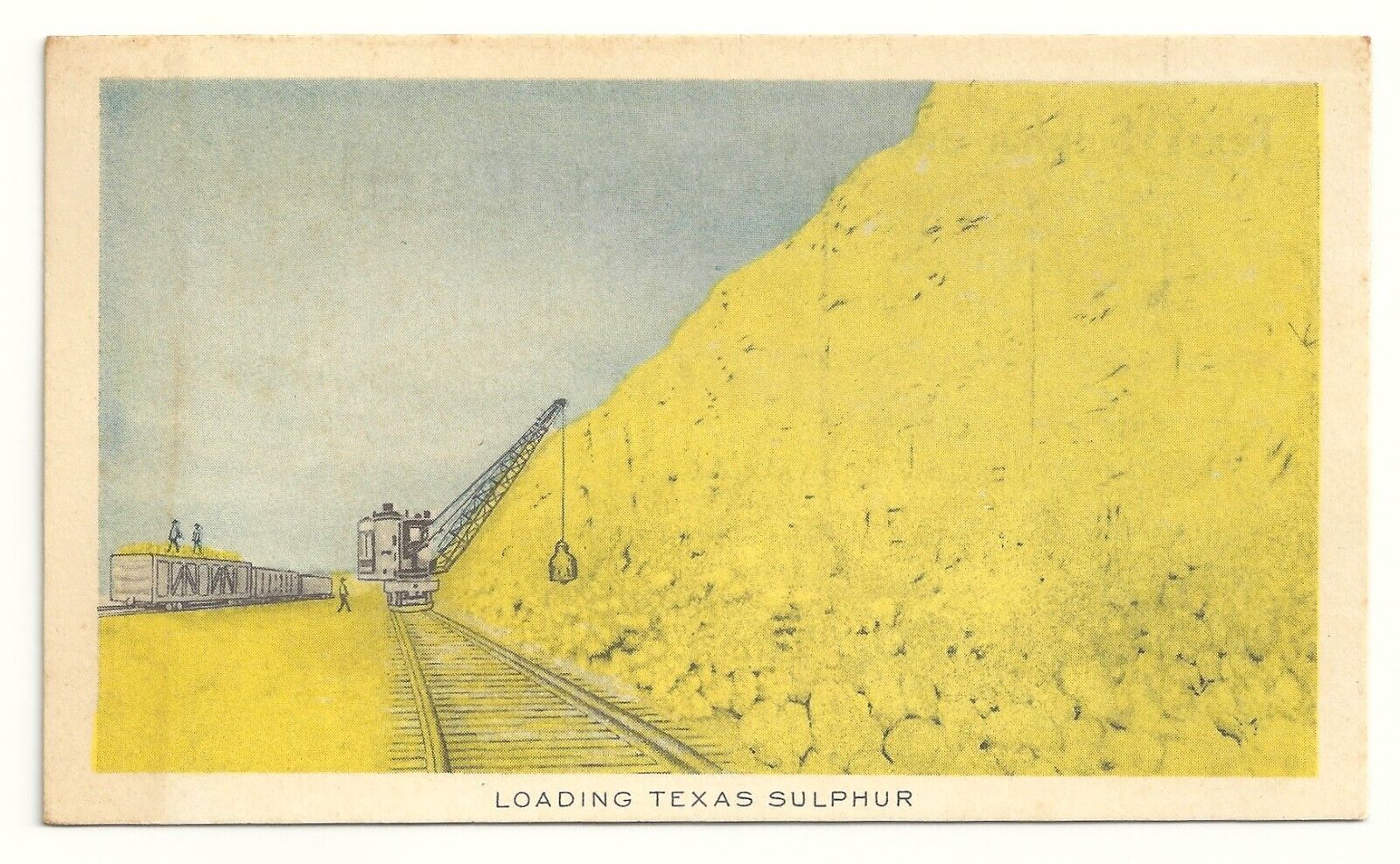 Texas Sulfur Industry 1910s Railroad Loading Cranes Depot Train Postcard VTG