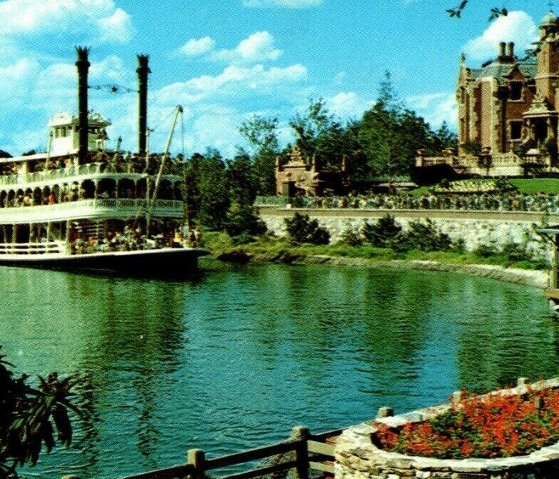 Vintage Disneyworld Vacation Postcard River Boat On Frontier Rivers Of America