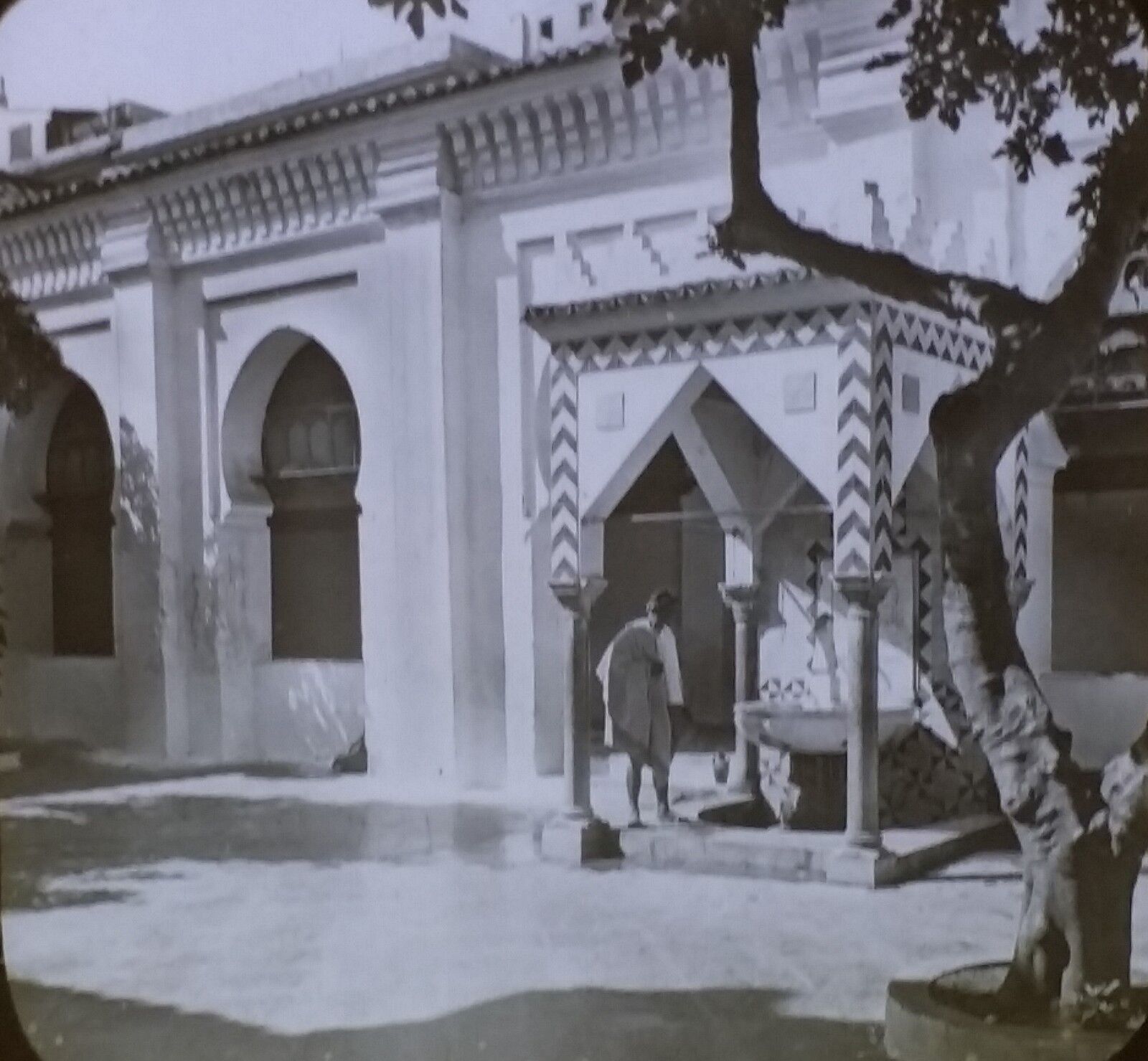 Djama El-Kebri Mosque, Oran, Algeria, c 1890\'s Magic Lantern Glass Photo Slide