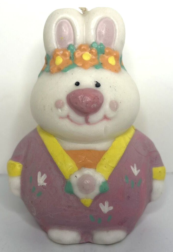 Vintage Spring Easter Bunny Candle 4.5\