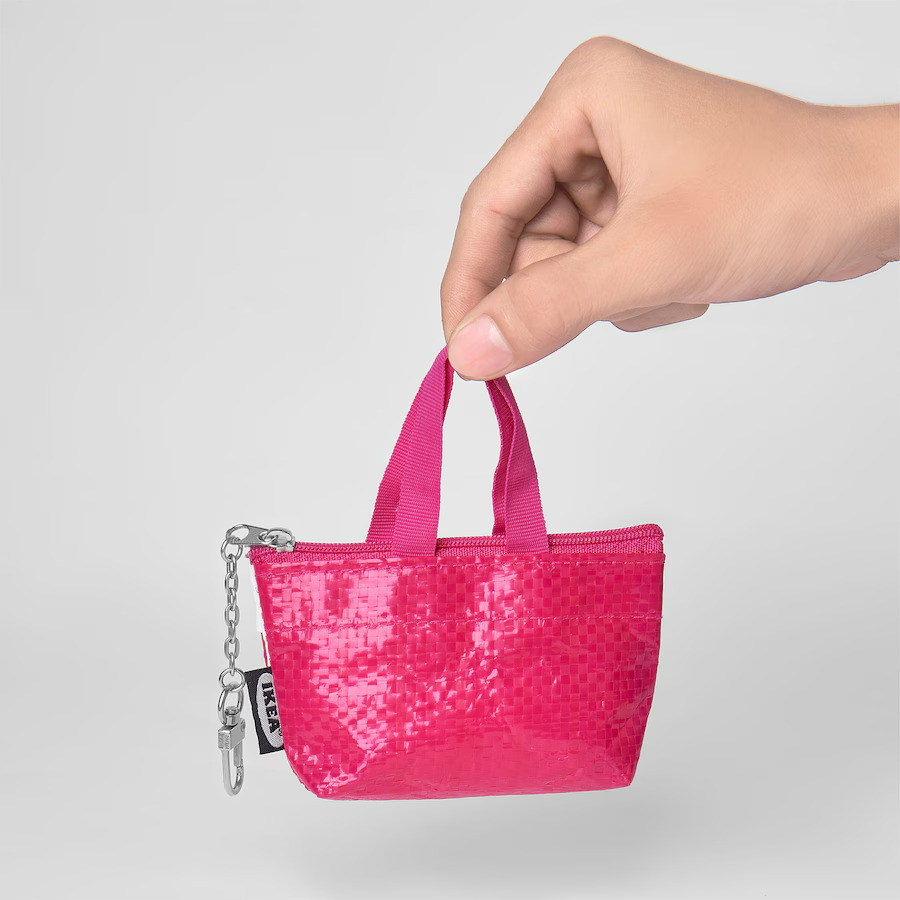 IKEA Mini Bag Knölig Zipper Coin Purse Small Keychain, Pink RARE Japanese IKEA