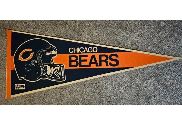 VERY RARE VINTAGE 1980s CHICAGO BEARS NFL Souvenir Felt Pennant EUC ORIGINAL