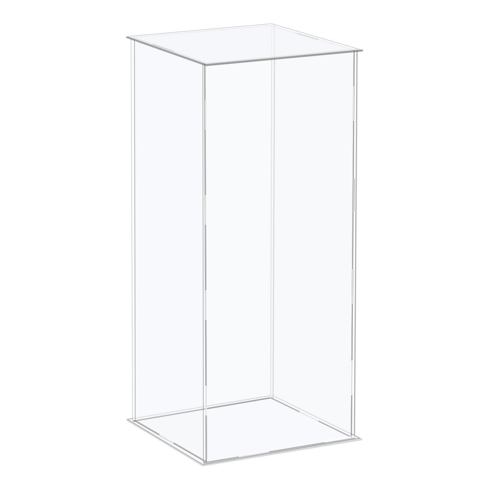 Acrylic Display Case Plastic Box Cube Storage Box Clear Showcase 8.3x6.3x16.1 in