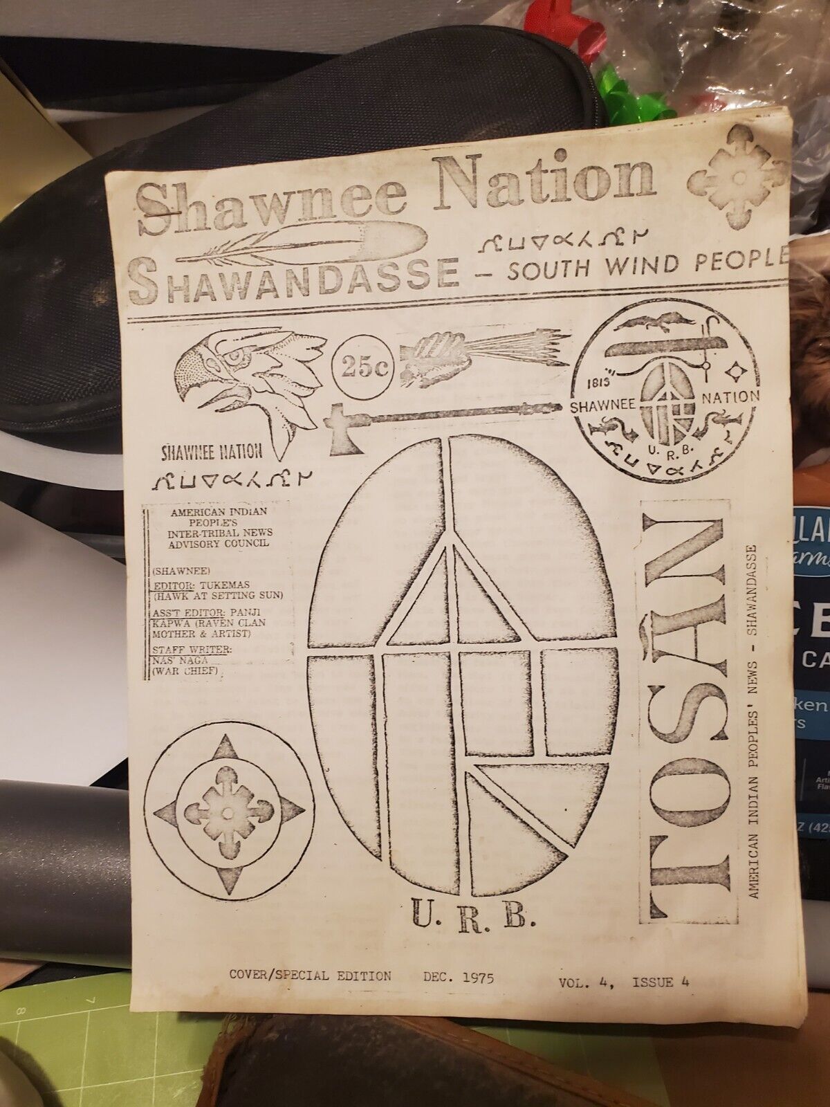 American Indian Peoples' News SHAWANDASSE Shawnee Nation Dec 1975