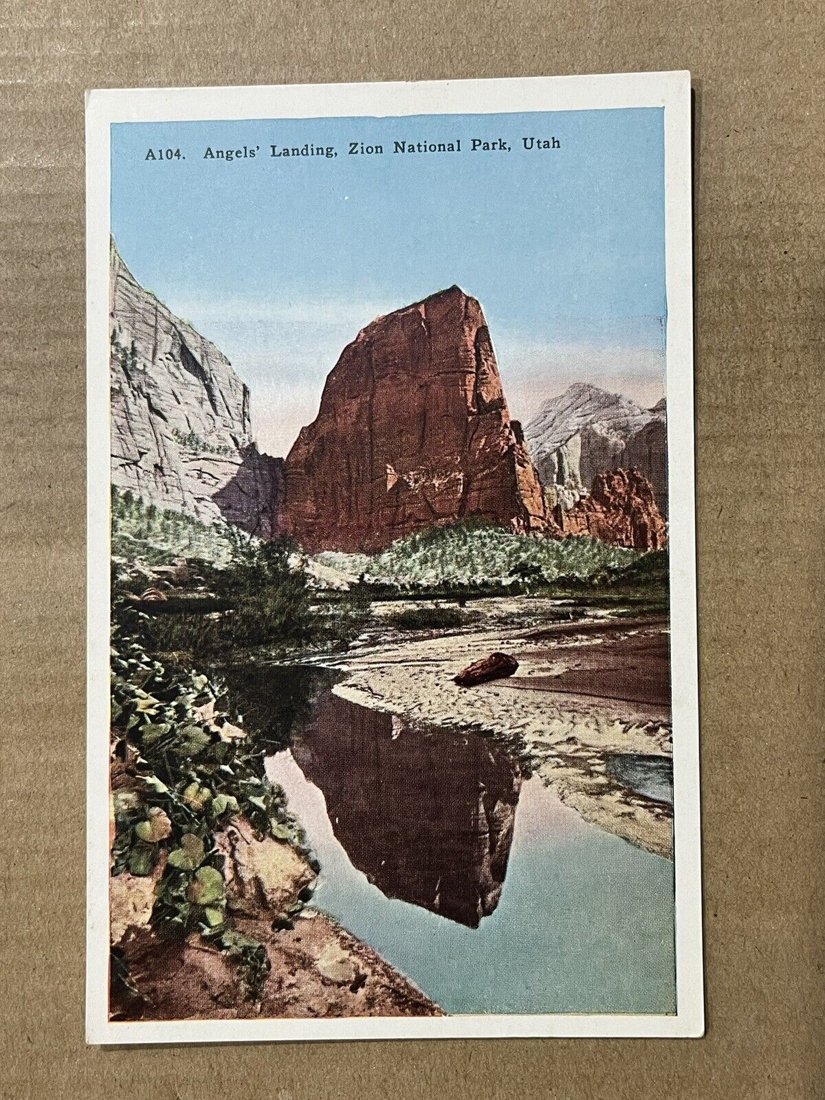 Postcard Zion National Park Utah UT Scenic Angels Landing Vintage PC