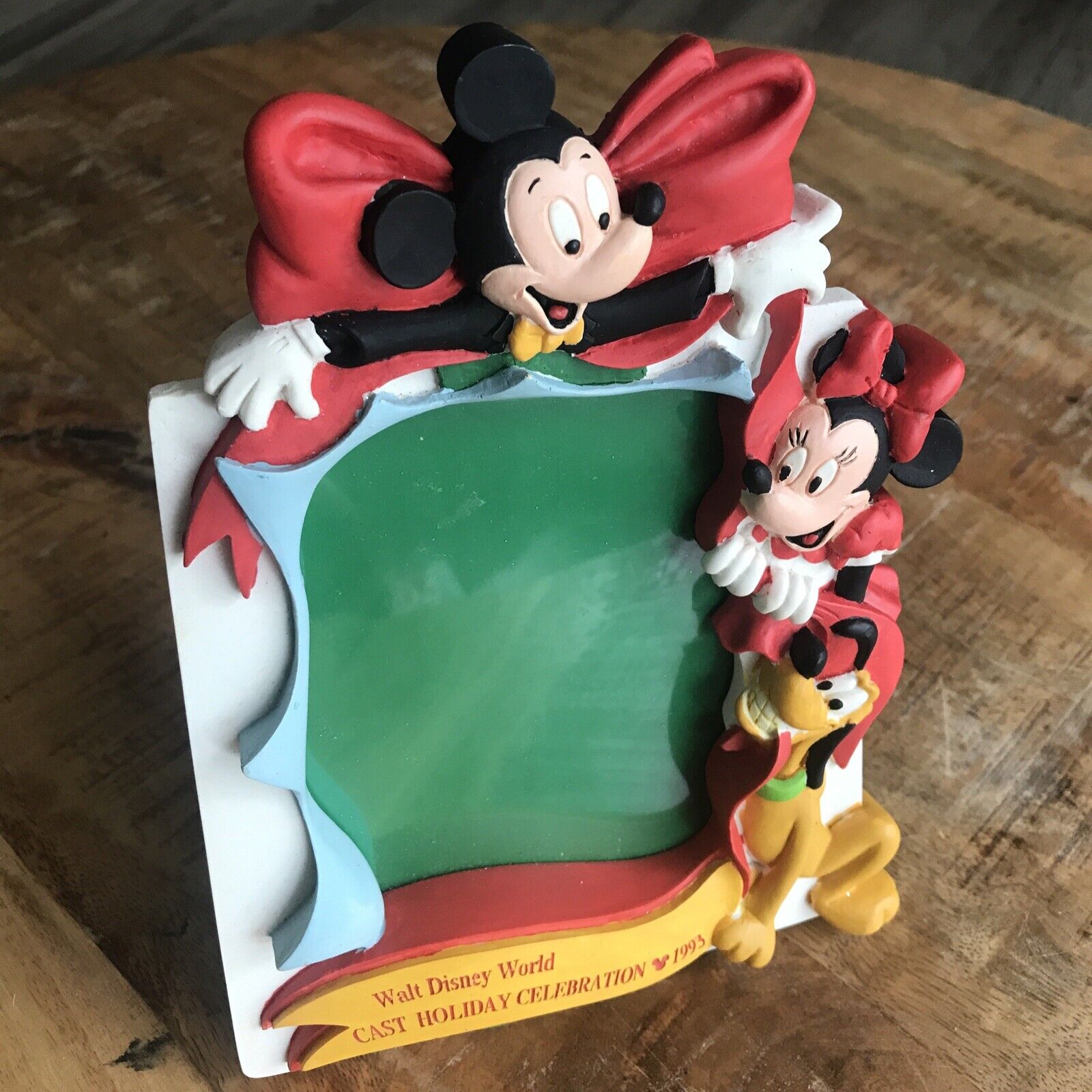 Vtg Walt Disney World Cast Holiday Celebration Mickey Mouse Picture Frame 1993