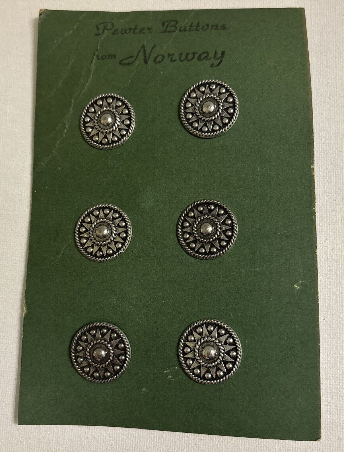 Vintage Pewter Buttons from Norway