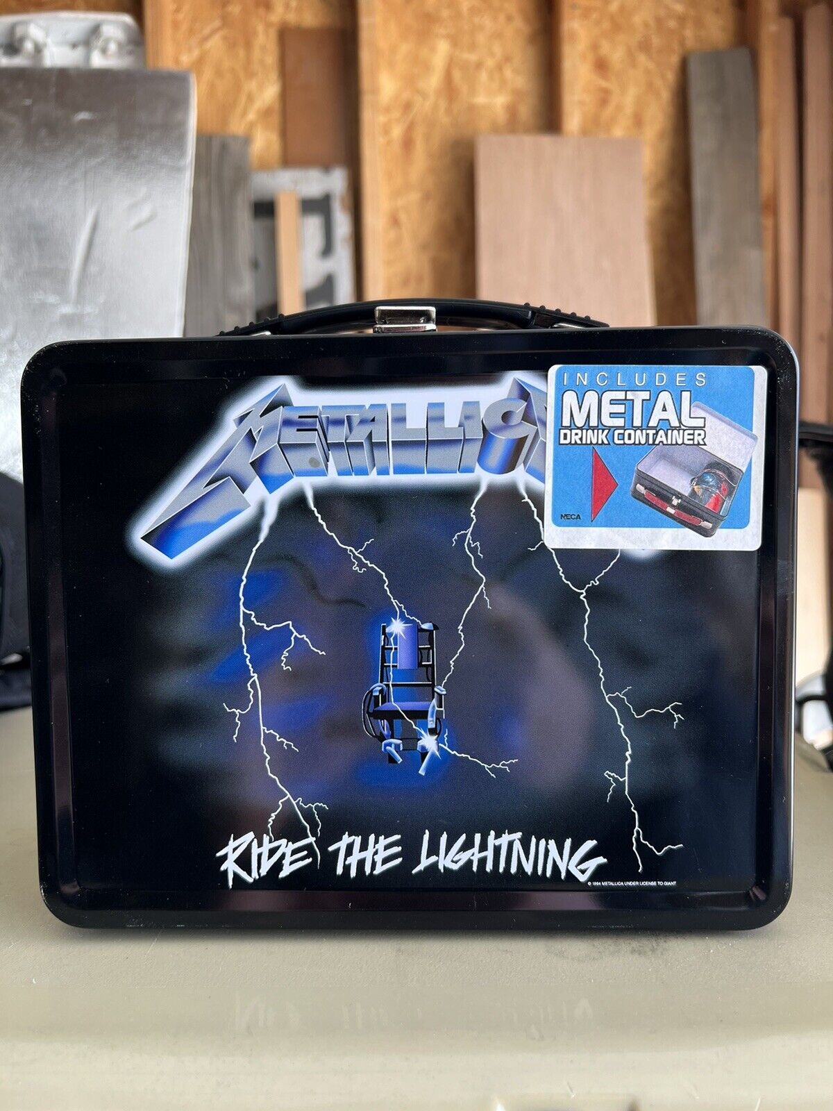 VTG 2003 Metallica Ride The Lightning NECA Metal Lunchbox Thermos 1994 Giant NOS