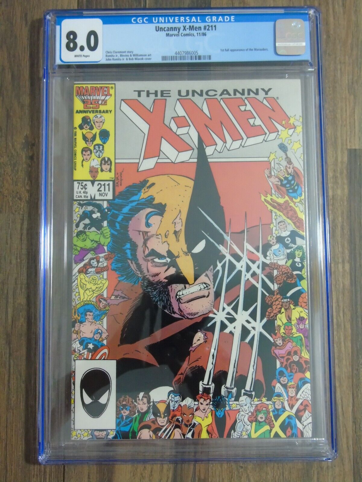 Uncanny X-Men #211 (First Printing) CGC 8.0 1986 1st full app. of the Marauders