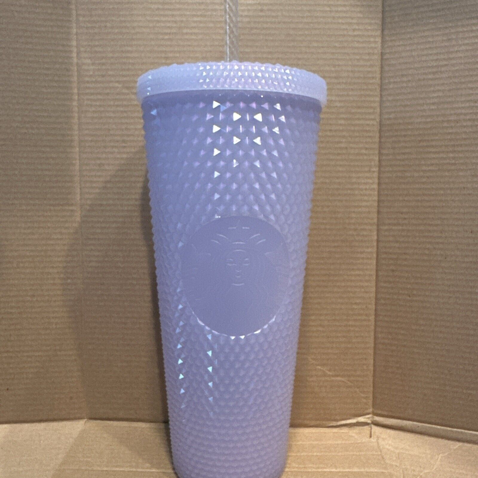 Starbucks 2021 Holiday Iridescent Icy White Lilac Studded Cold Tumbler 24oz