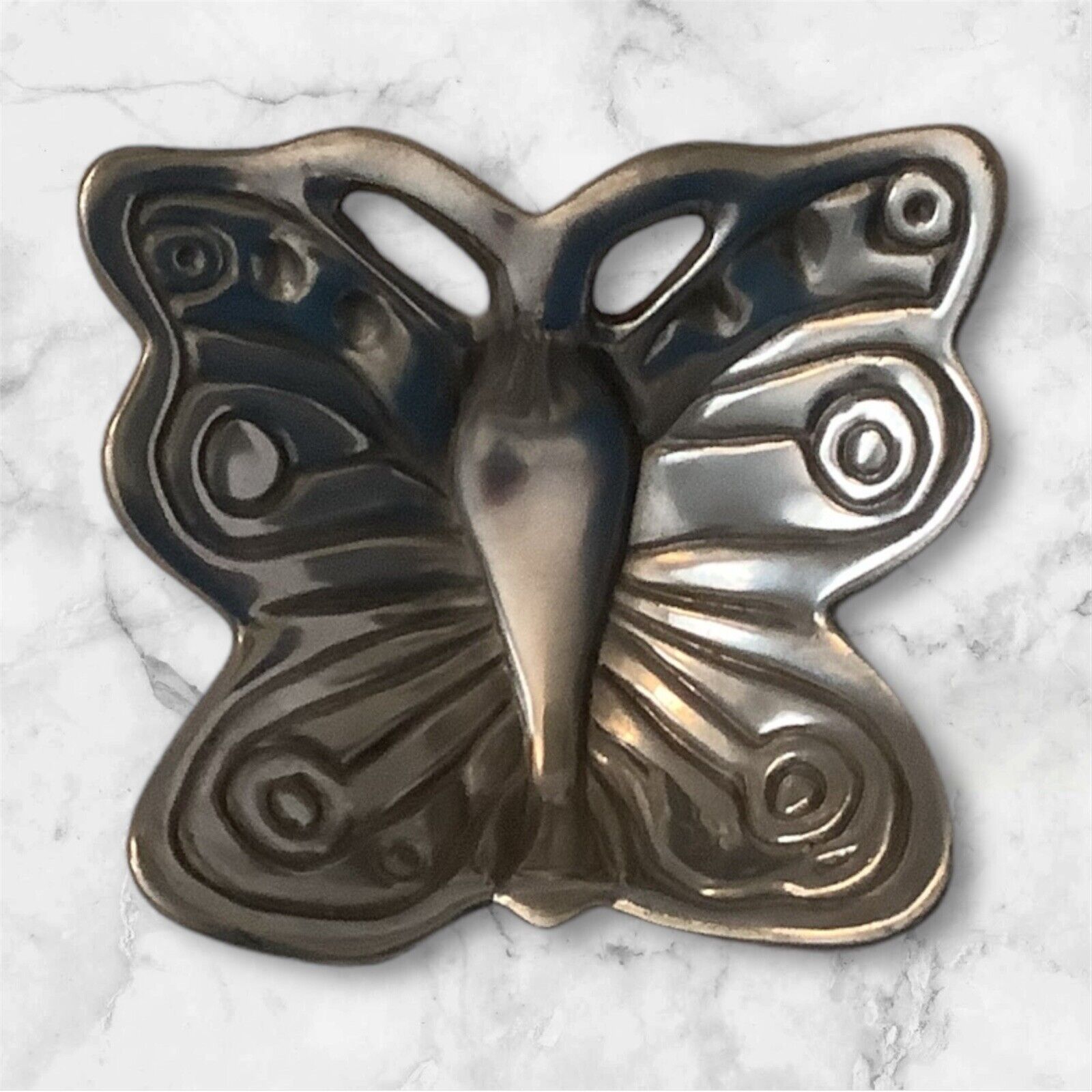 Pewter Butterfly Trinket Decorative Dish Vintage Home Decor Jewelry Holder