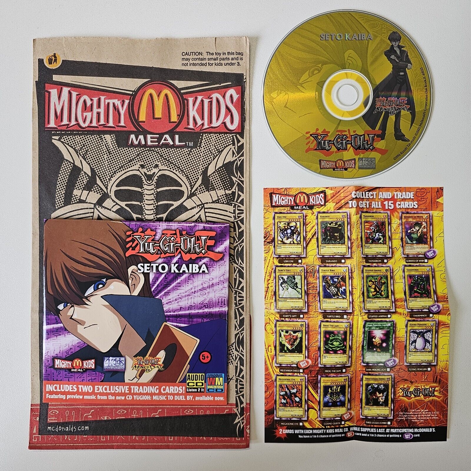 2002 Yugioh McDonalds Promo Bag with CD & poster - *No promo pack*