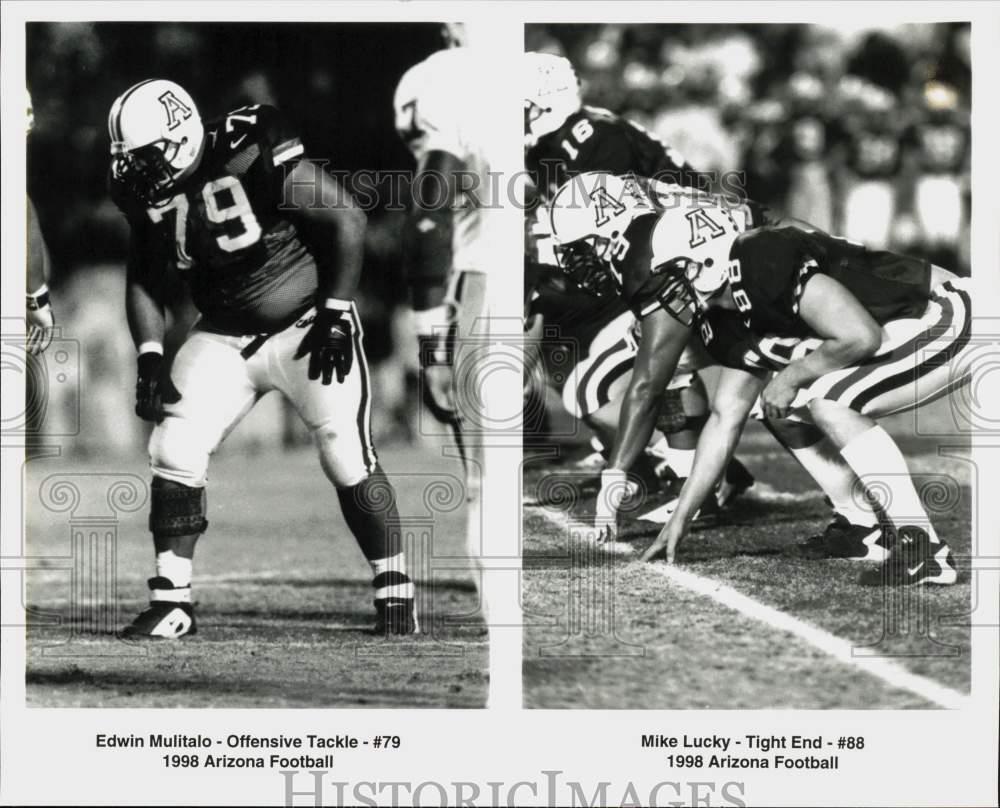 1998 Press Photo Arizona Football Players Edwin Mulitalo & Mike Lucky