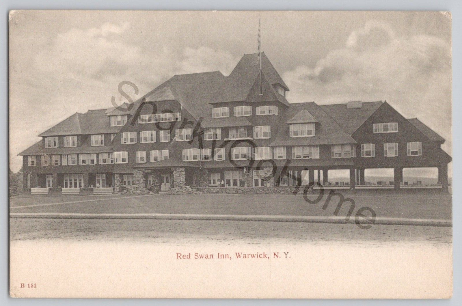 Red Swan Inn, Warwick NY Clear, Handsome Card Nice Cancellations 1907 Posed