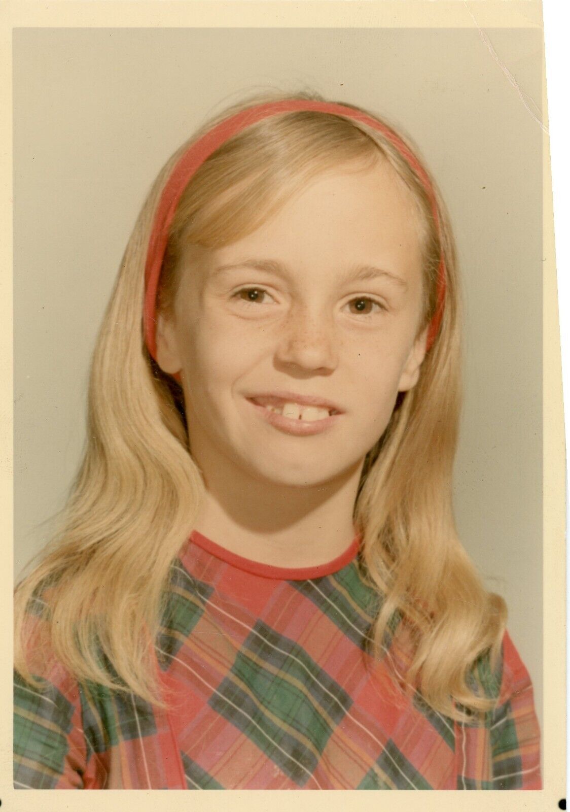 VTG Photo Pretty Girl Long Blonde Hair Elementary School Portrait