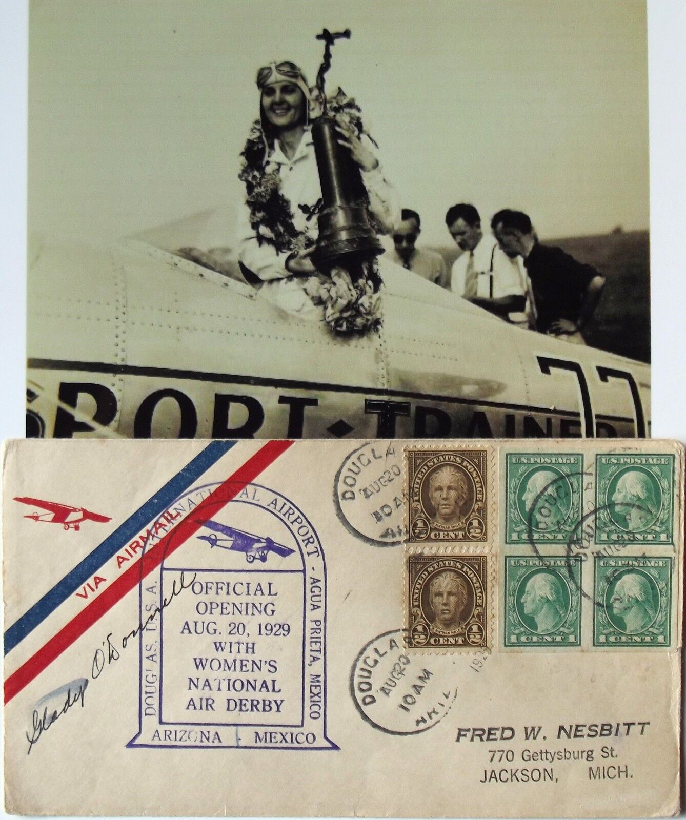 Gladys O\'Donnell Pioneering Pilot Founding Member Of 99\'s Signed Cover