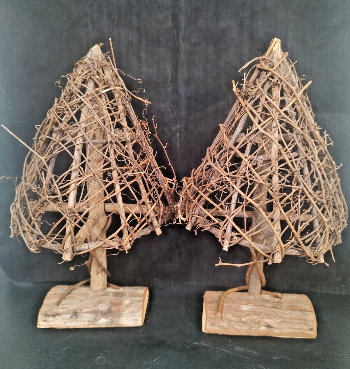 Rustic Natural Twig Tree 14 Inches Tall Set of Two
