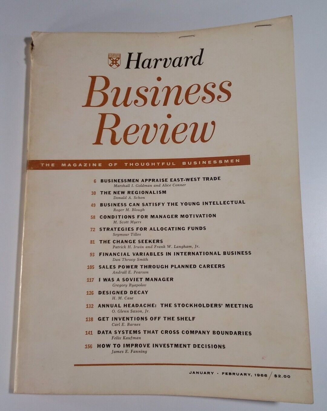 Harvard Business Review Magazine Vtg 1966 Nice Ads Computers NCR ITT BOA Citi