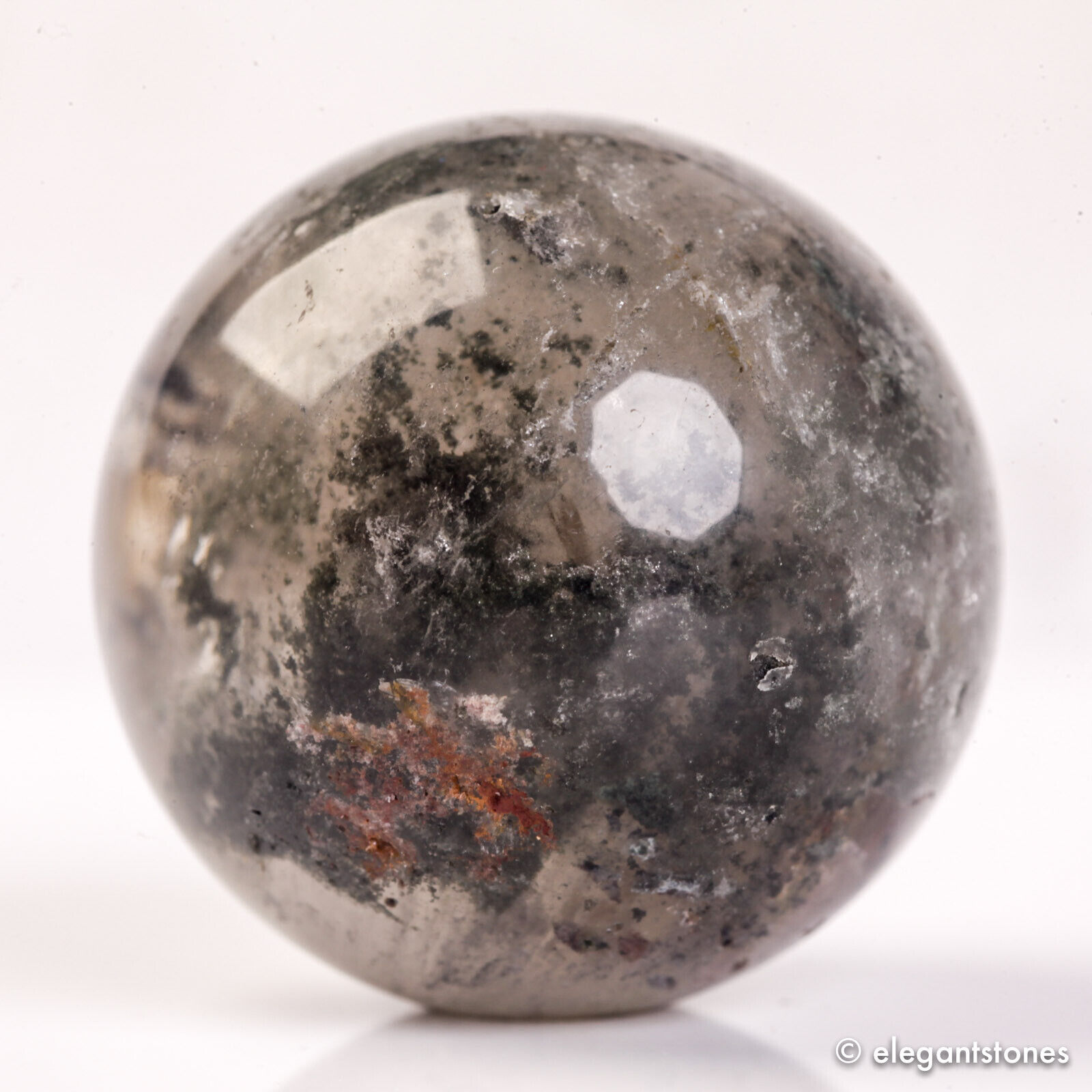 33g29mm Natural Garden/Phantom/Ghost/Lodolite Quartz Crystal Sphere Healing Ball