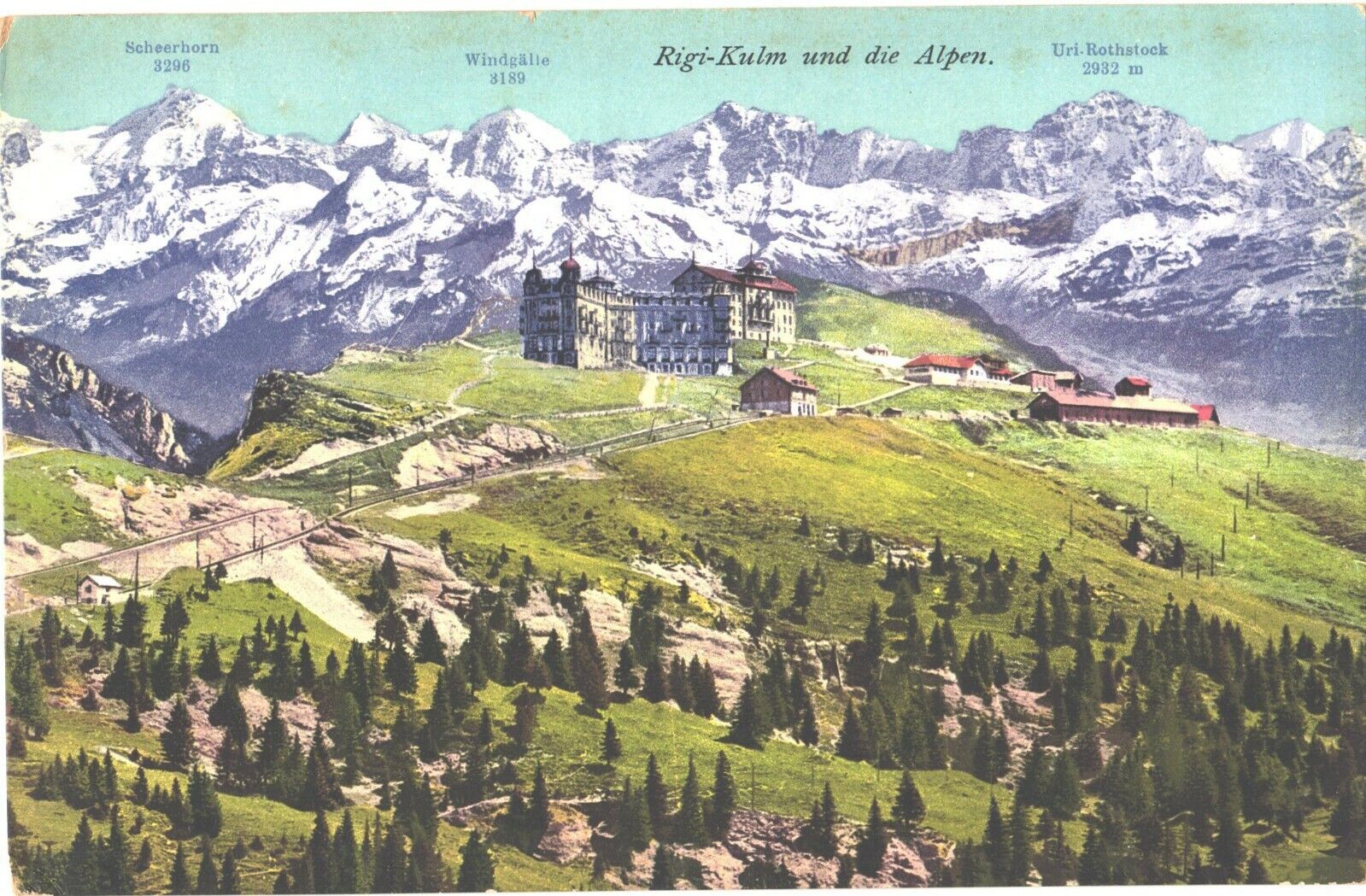 View Of Rigi Kulm, The Highest Point And The Alps In Switzerland Postcard