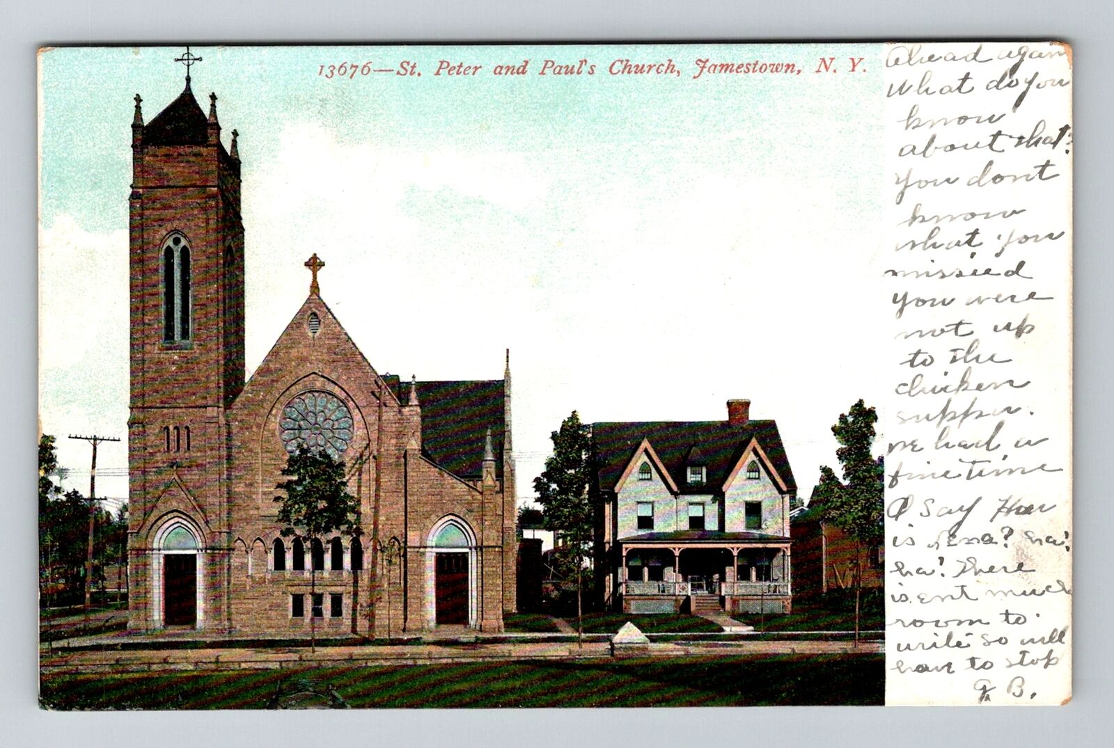 Jamestown NY-New York, St Peter and Paul\'s Church, c1910 Vintage Postcard