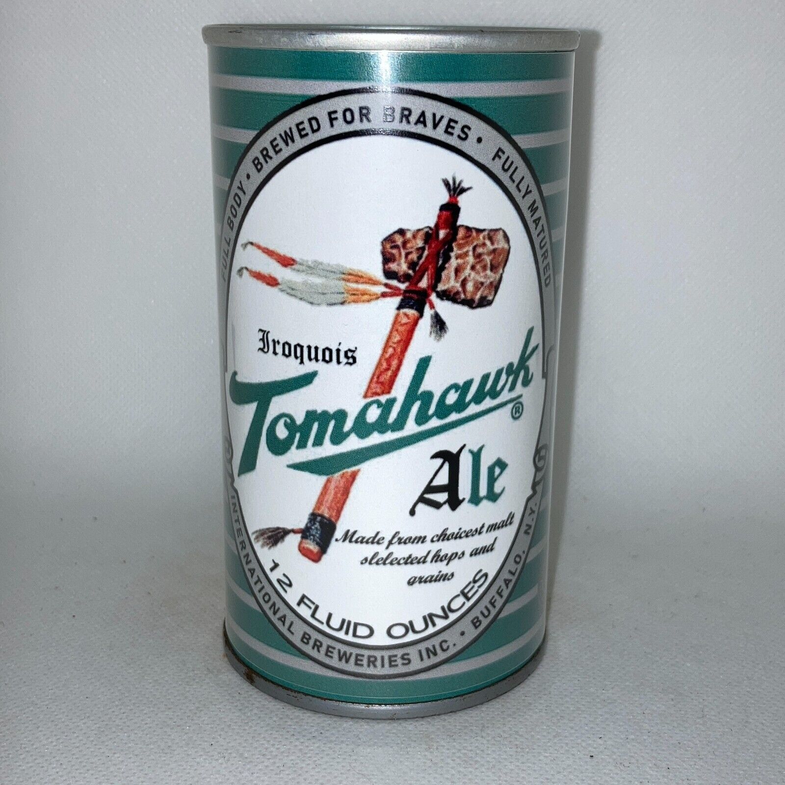Iroquois Tomahawk Ale REPLICA / NOVELTY beer can, paper label