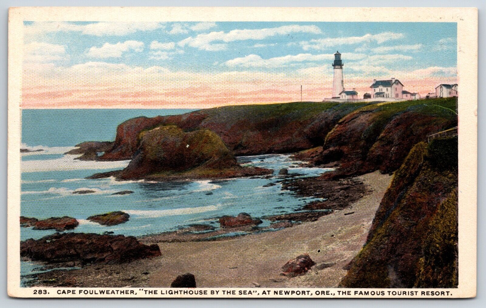 Postcard Cape FoulWeather The Lighthouse By The Sea At Newport Oregon Unposted
