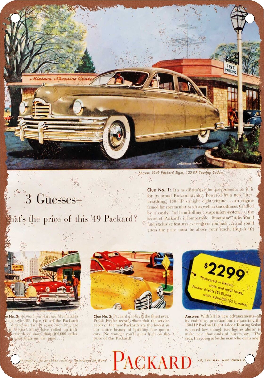 METAL SIGN - 1949 Packard Vintage Ad 09 - Old Retro Rusty Look
