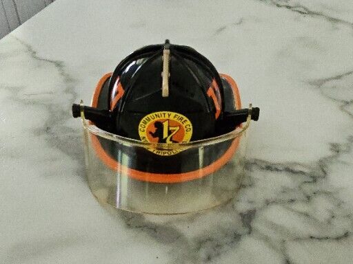 97 FIRE FIGHTING HELMET New Tripoli PA PLASTIC WITH FACE SHIELD Rare Trl7#36