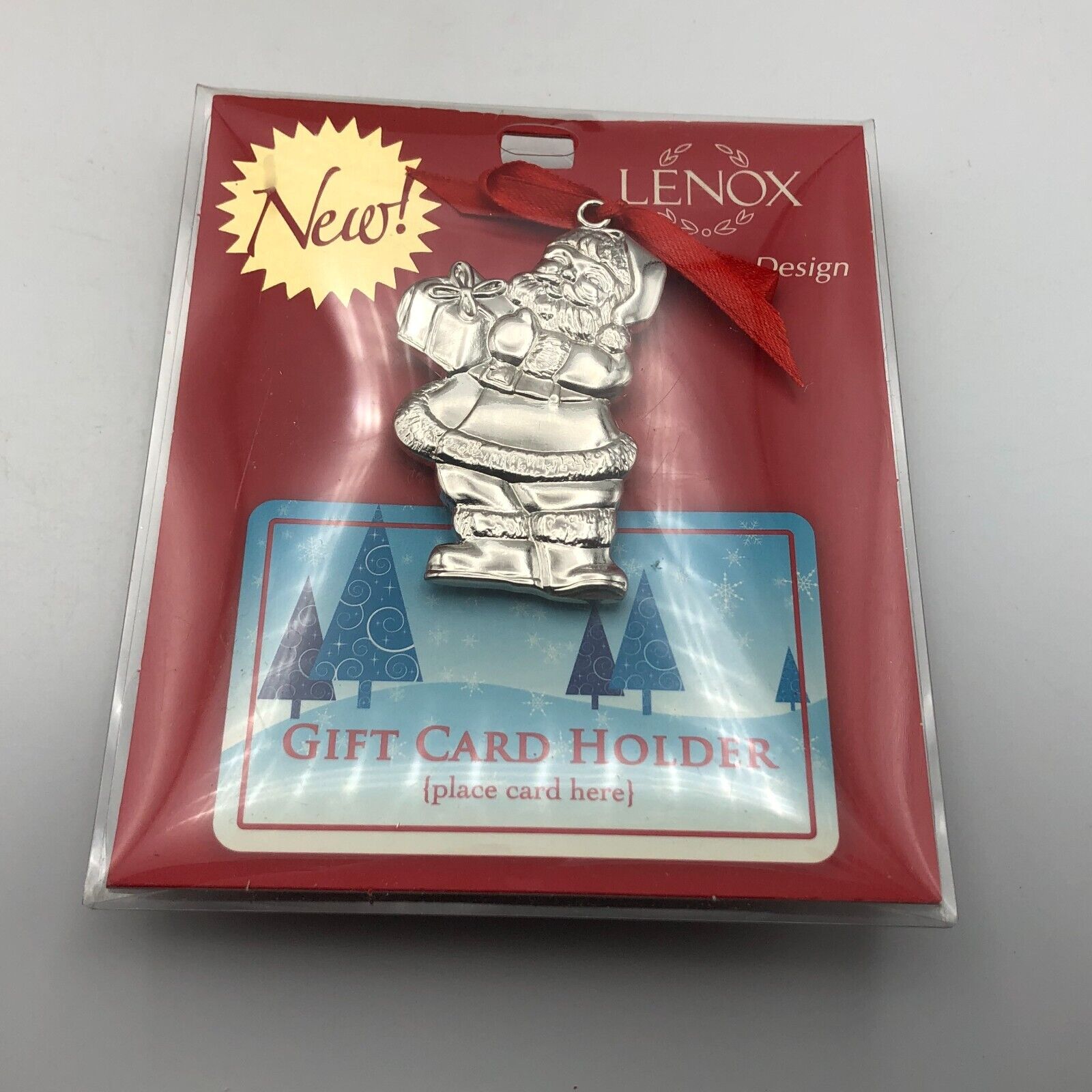 Lenox SANTA CLAUS Gift Card Holder Clip Christmas FOB Ornament CUTE New Unused