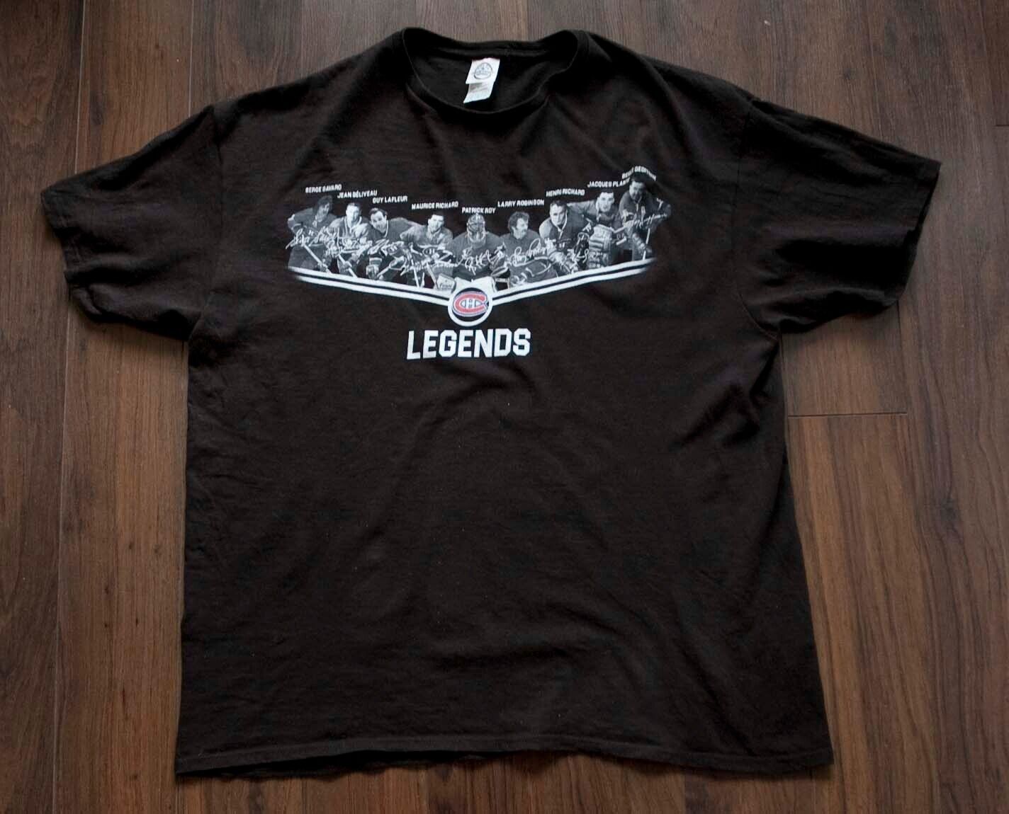 Montreal Canadiens Legends Guy Lafleur Jean Beliveau T Shirt Size XL **46G1102p