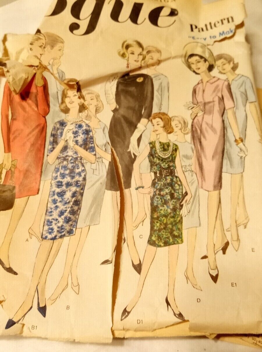 Vogue 3010 Basic Dress Sewing Pattern Size 10 1963