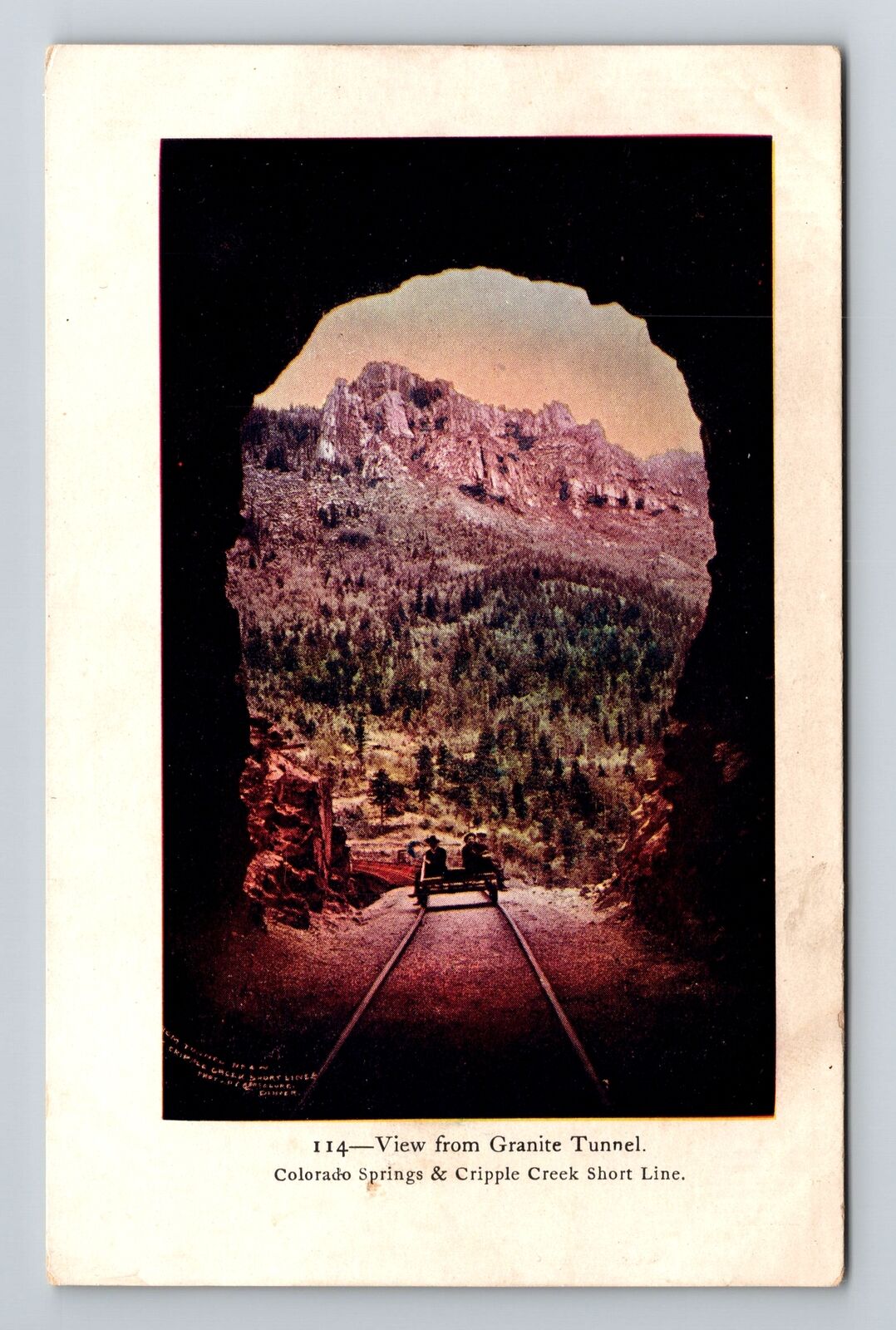 Colorado Springs CO-Colorado, View From Granite Tunnel Vintage Souvenir Postcard