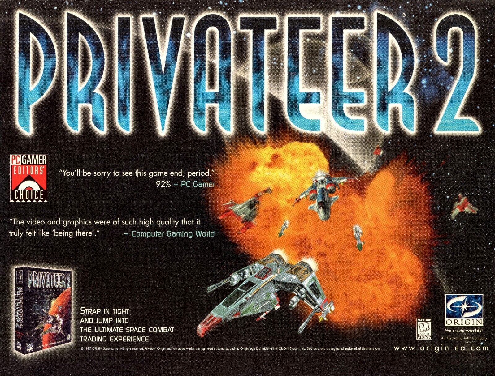 Privateer 2 PC Big Box Game 1997 Promo Ad Art Print Poster - Glossy