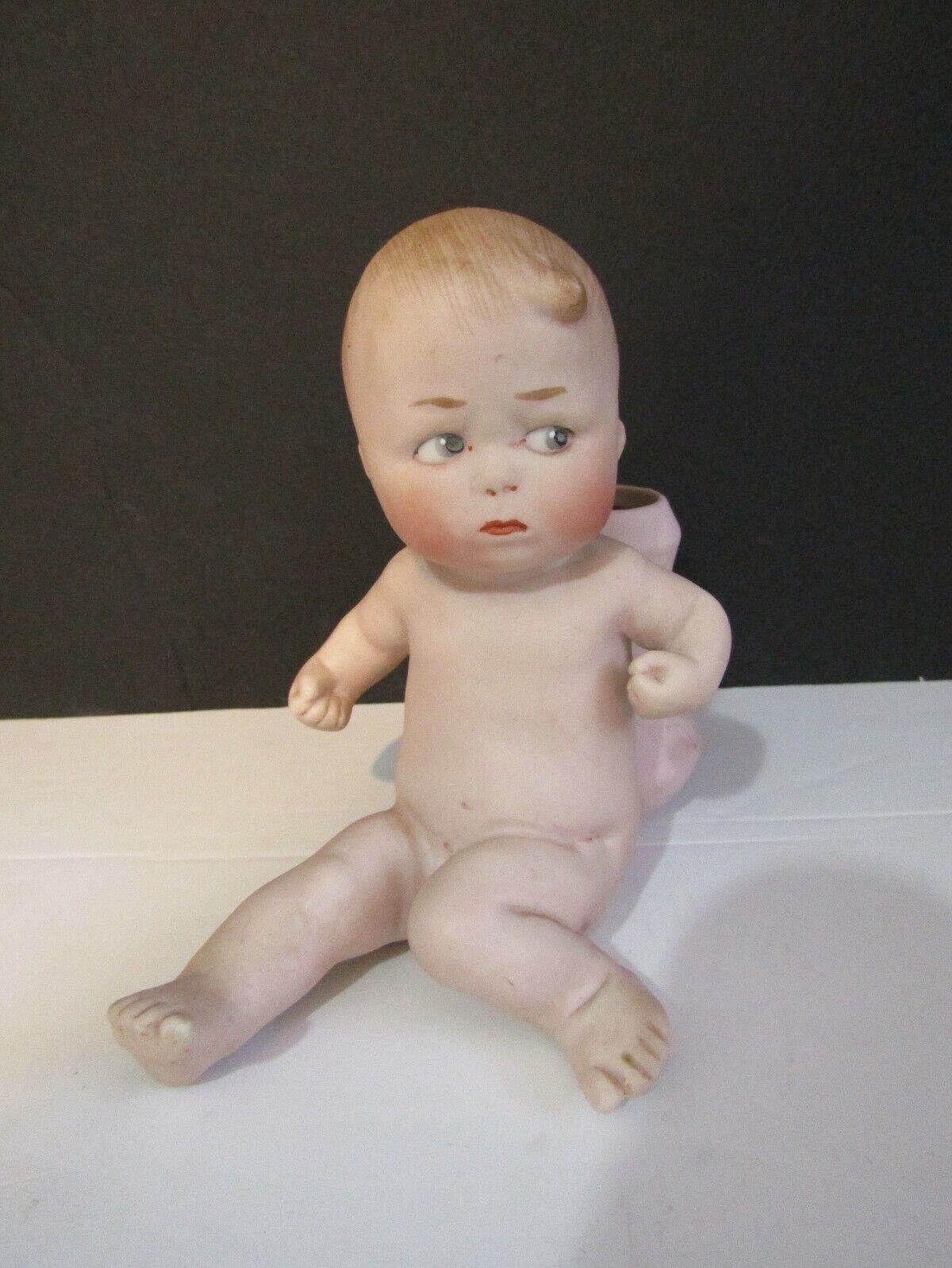 Antique Bisque GEBRUDER HEUBACH Position Baby ANGRY POUT #9744 Germany