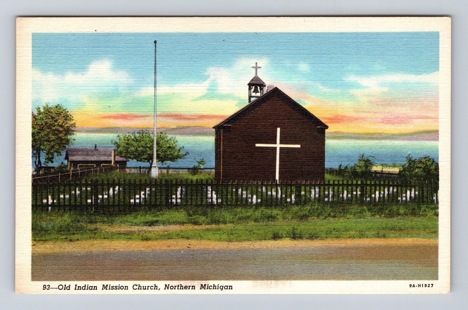 Northern MI-Michigan, Historic Old Indian Mission Church, Vintage Postcard
