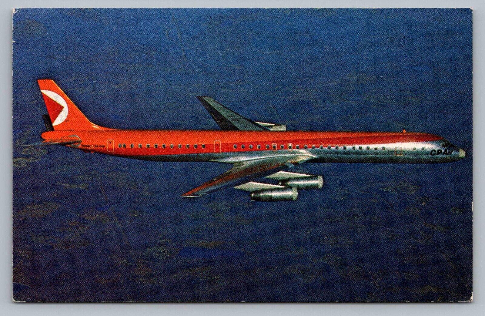 CP Air Airline DC-8 Aircraft in Flight Aviation Airplane Vintage Postcard P5