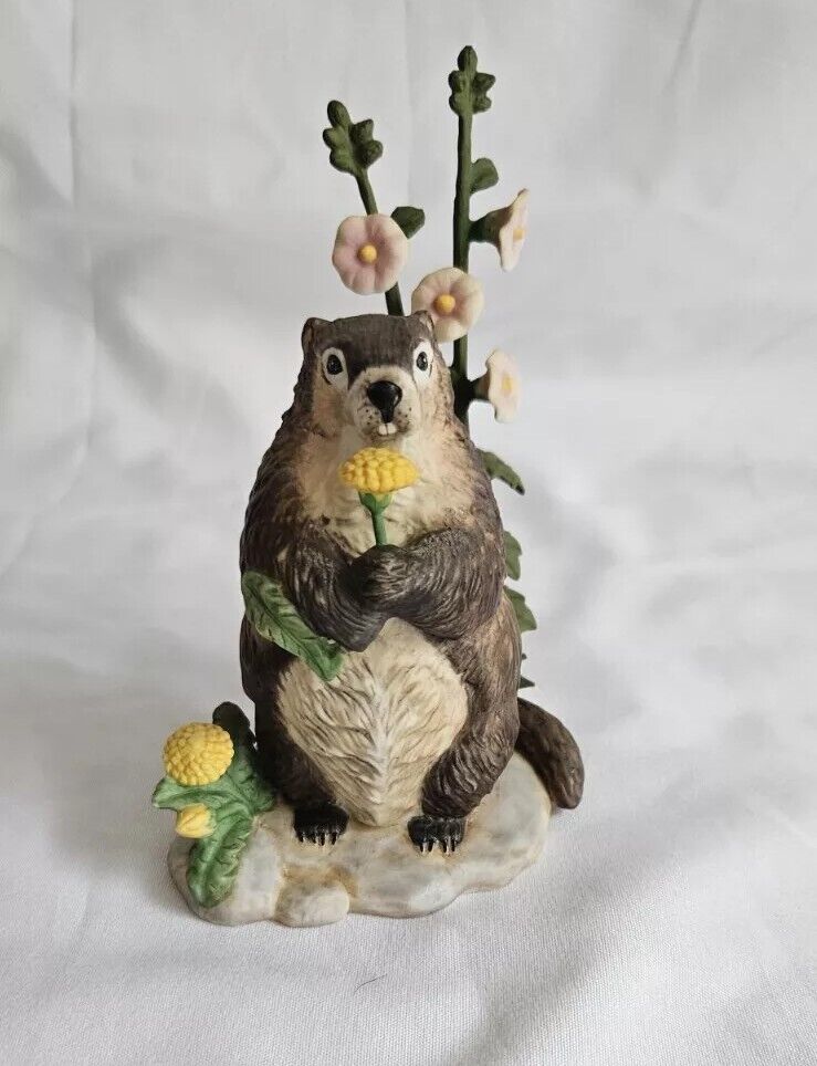Vintage 1995 Lenox Spring Shadow Groundhog Figurine Woodland Collection 5\