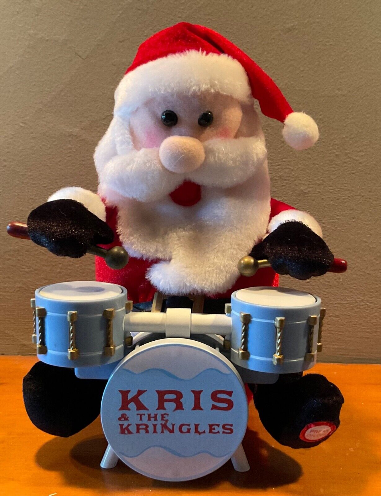 Gemmy Kris & The Kringles Drumming Singing Santa Deck The Halls Vintage Cute Exc