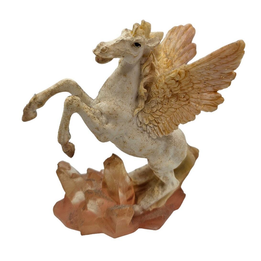 Vintage 1990s Y2K Unicorn Figurine Crystal Bottom Pink Single Pegasus